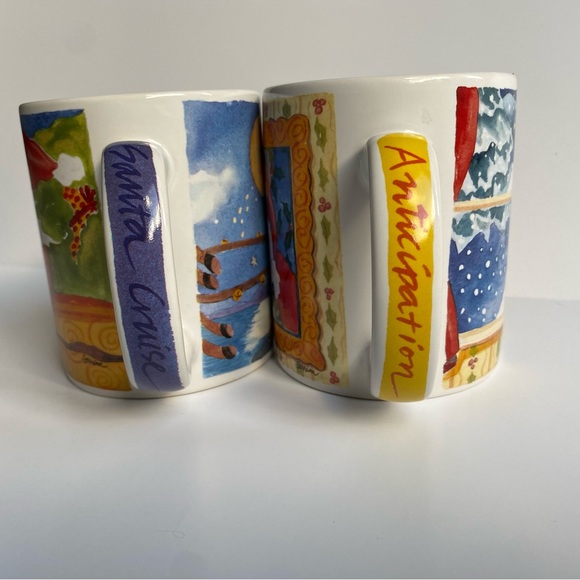 Cat Christmas Mugs Set Of 2 Santa Coffee Holiday Mug Cypress Point Trading Co - Picture 6 of 16